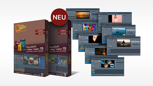 Teil 2 und Teil 3 des Video-Lernkurses für AquaSoft Video Vision 13